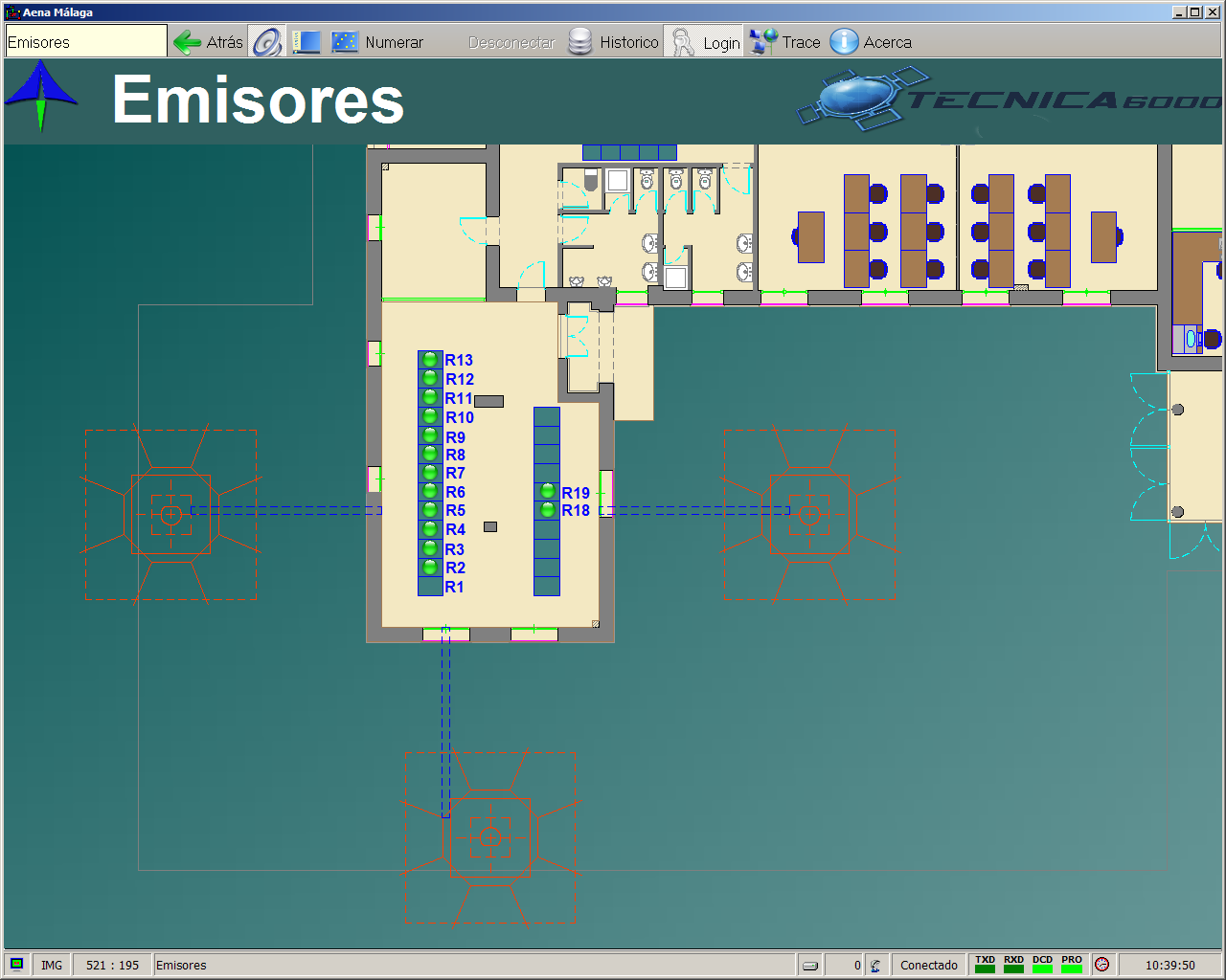 Pantalla de emisores en WinSIT32
